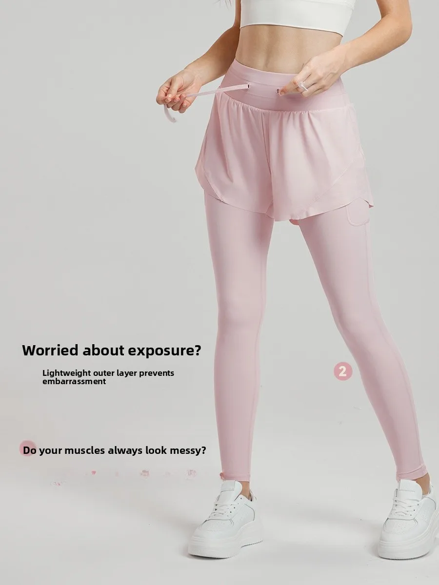 Pantaloni da yoga a vita alta da donna Fitn Sport Bot Seta di ghiaccio Traspirante Dimagrante Vita alta Sollevamento del sedere