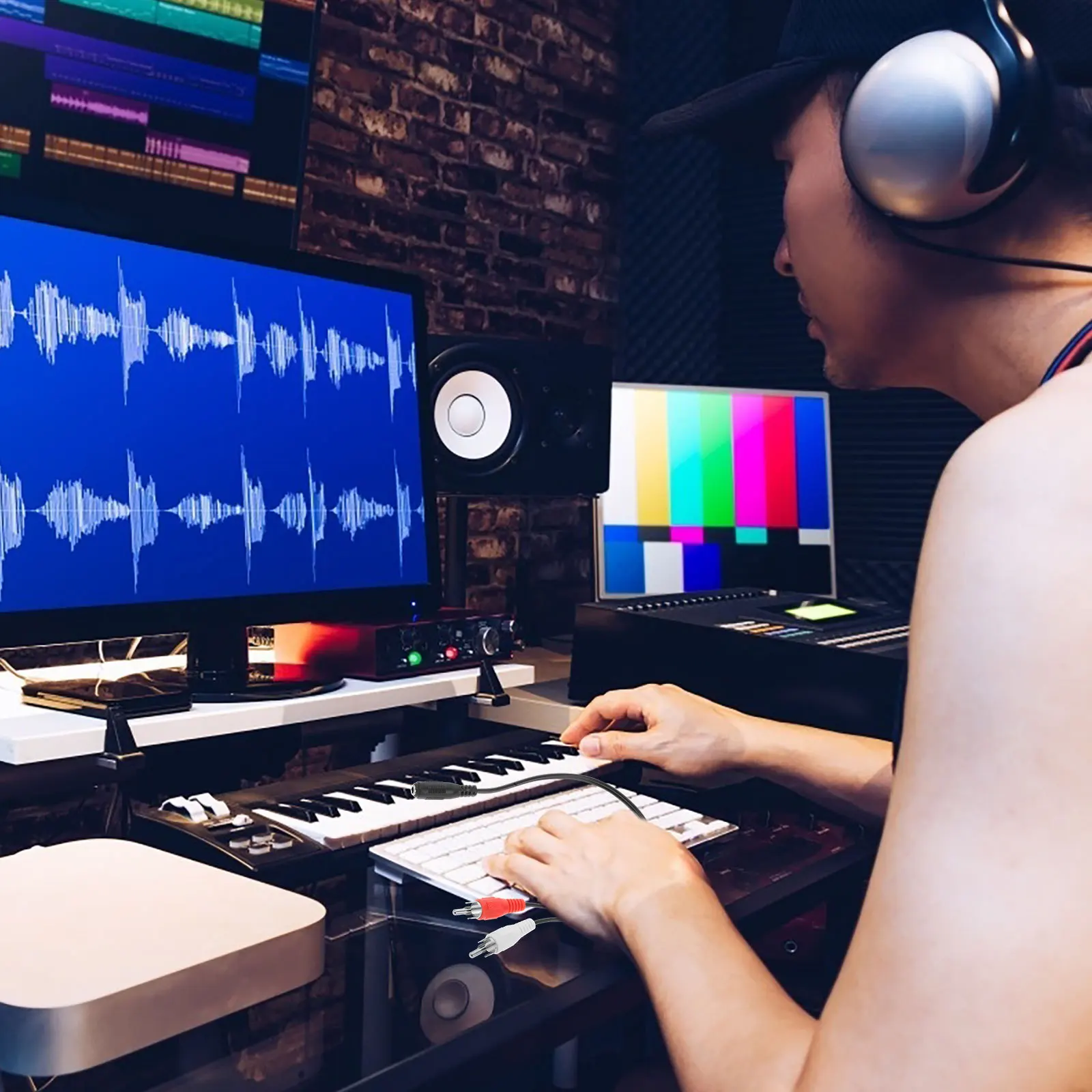 

3Pcs Audio Cable 3.5mm Female to Dual Male Adapter Y-Cable Splitter for Headphones Stereo Audio Connection Gold Plated