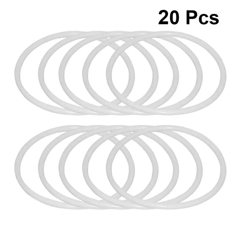 20Pcs DIY Hanging Plastic Rings Dreamcatcher Round Hoops White Plastic Circles DIY Dreamcatcher Material Accessories (11/13cm)