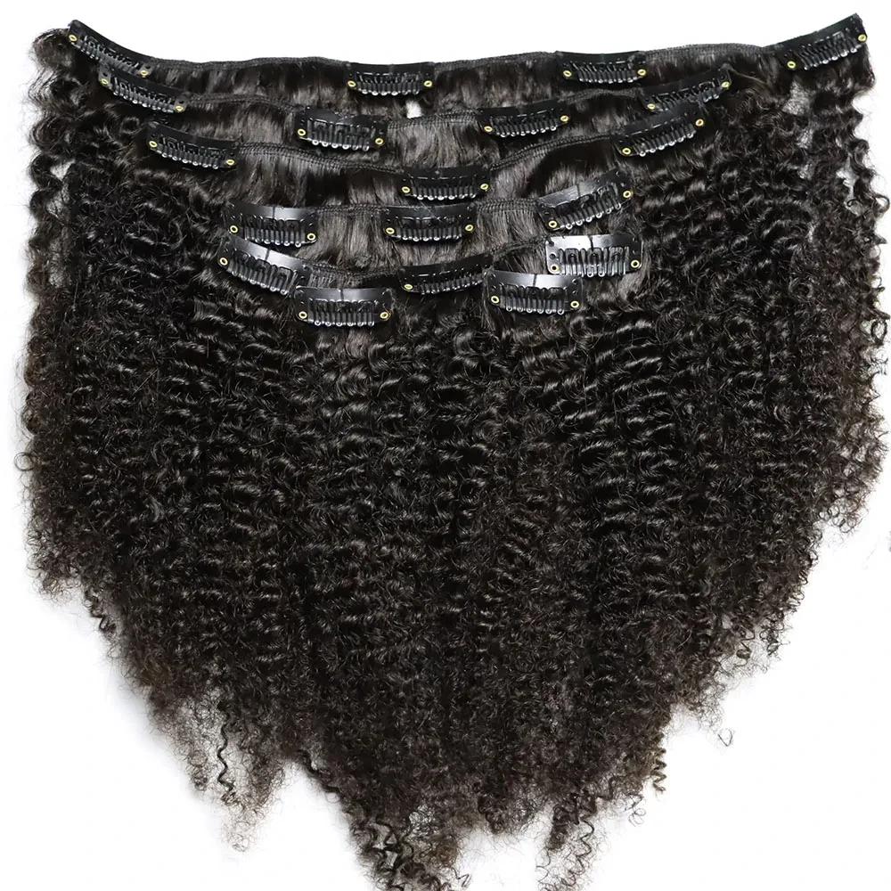 Afro Kinky Curly Clip Ins Human Hair Extensions Natural 4B Curlymongolian Remy …