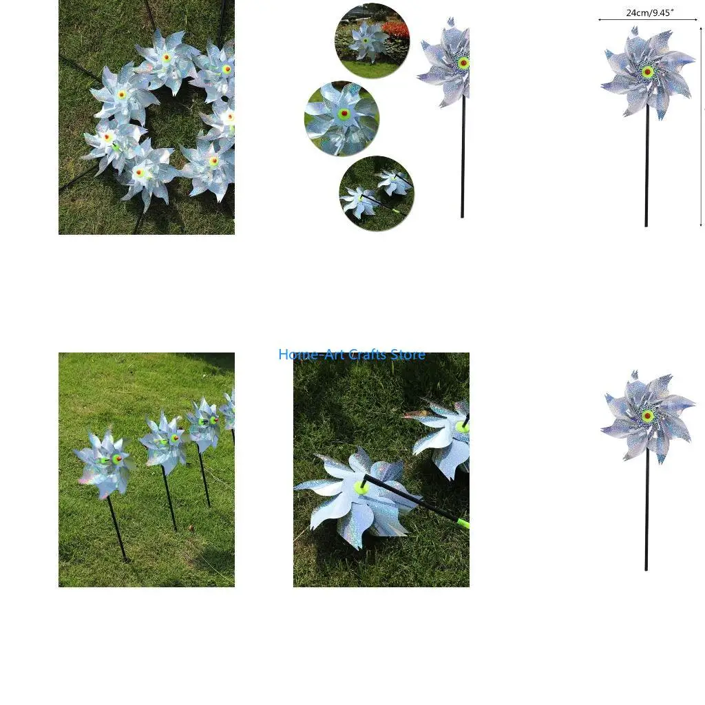 Y3NA Bird Repeller Wind Spinners Lawn Pinwheel Windmill Garden Yard Patio Lawn Decor