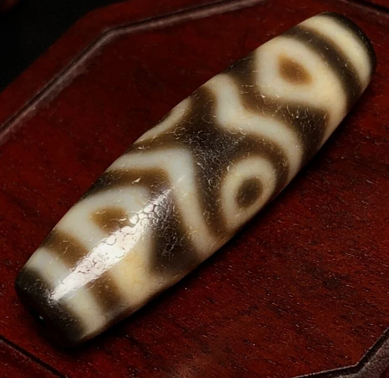 Magic Ancient Tibetan DZI Beads Old Agate Lotus 3 Eye Totem Talisman Pendant