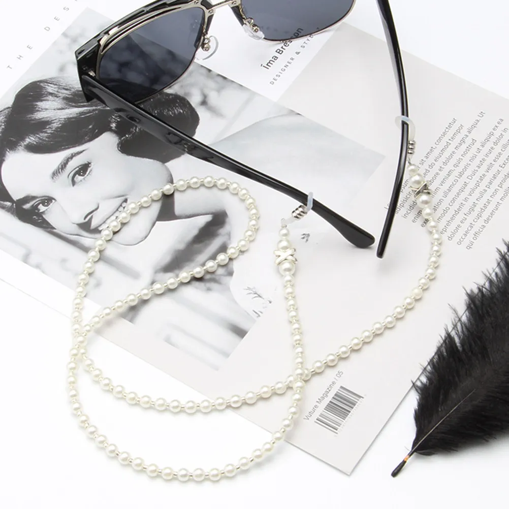

2Pcs Pearl Beaded Eyeglasses Chain Strap for Sunglasses Reading Glasses Eyewear Retainer Holder Lanyard Neck Running