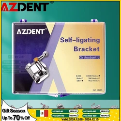 AZDENT Dental Kieferorthopädische Passive Self-locking Halterung Dental Selbst-Brackets Roth/MBT Halterung 0,022 345 Haken