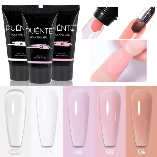 Imagen 2 del producto PUENTE-Gel de uñas de polietileno, 30ML, sin Hema, Gel acrílico, extensión de dedo, semipermanente, constructor rápido, barniz híbrido, esmalte de uñas de poliéster UV