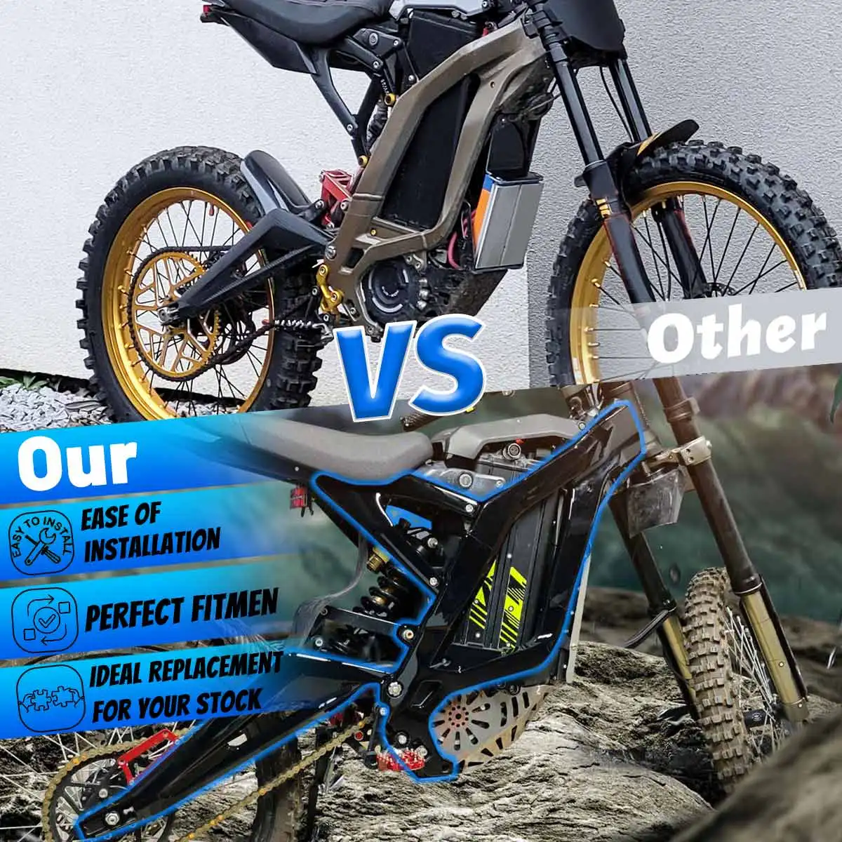 Dla Sur Ron Light Bee X LBX Segway X260 X160 ABS Osłony ramy Ochrona ciała Dekoracyjna osłona Motocykle Naklejka Osłona CZĘŚCI — zdjęcie 5