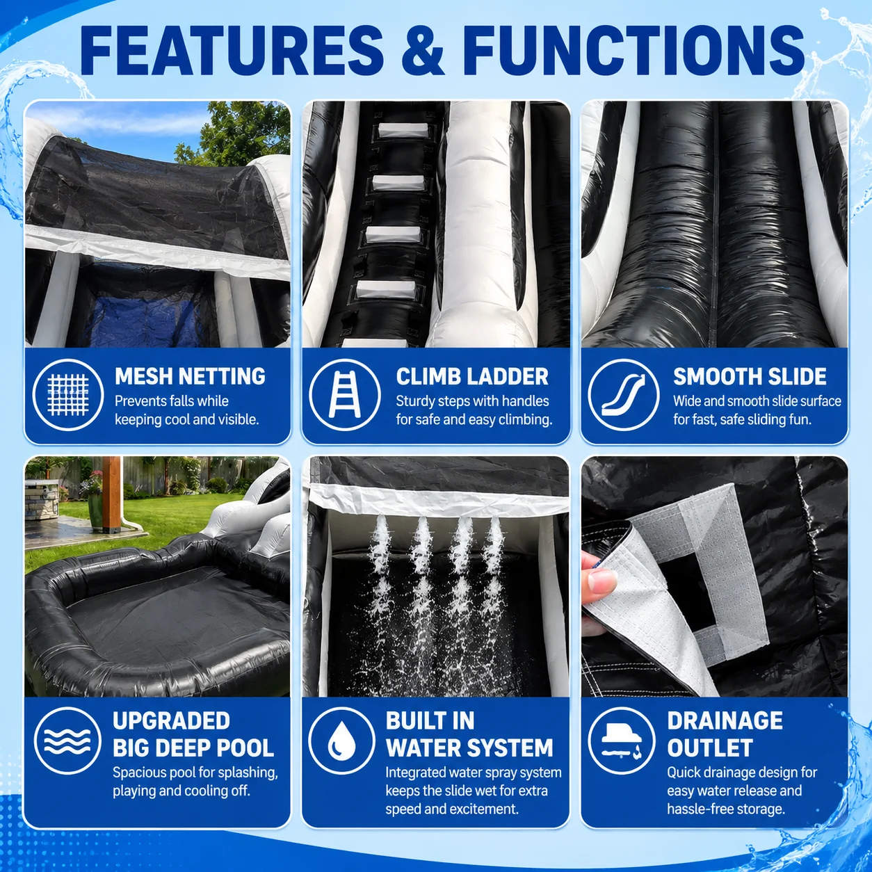 VANCEN (Zonder Blaasmachine) C - Kids Outdoor Inflatable Water Slide recensie en prijs