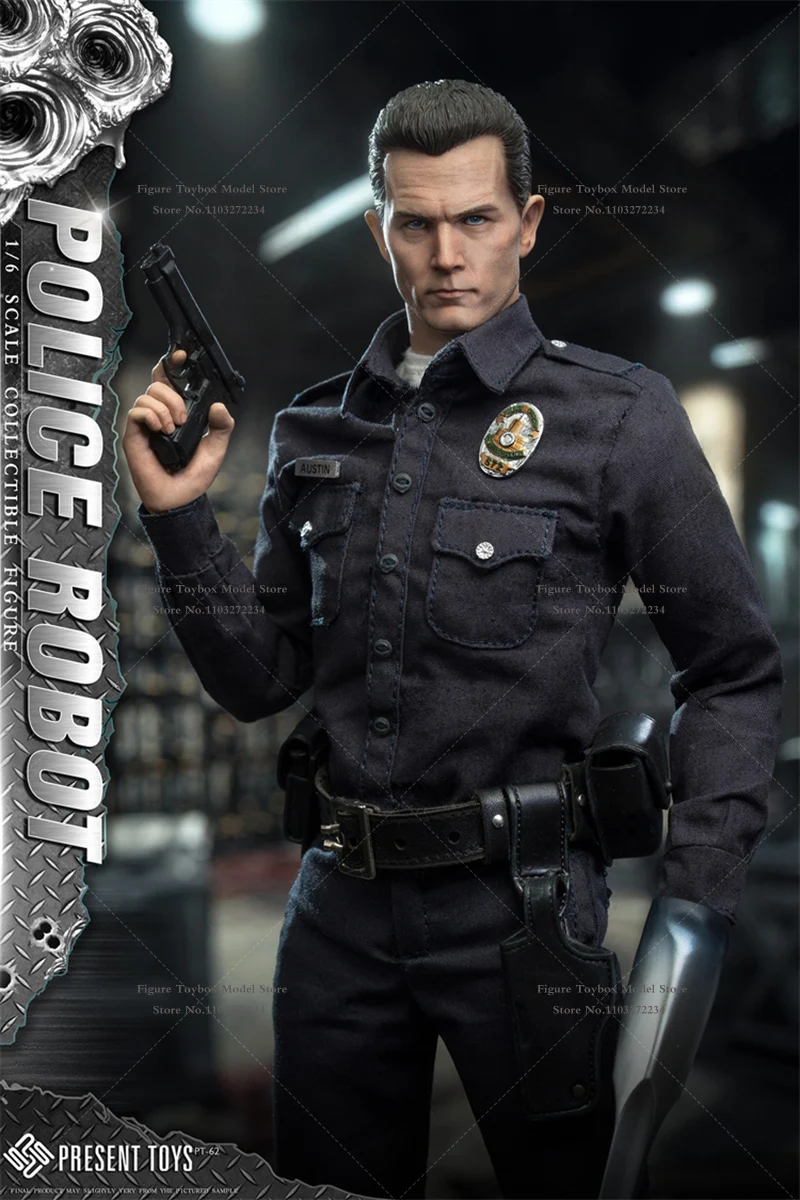 Juguetes de regalo PT-sp62 escala 1/6 T1000 figura de acción de Robot policial tres cabezas esculpir modelo ornamento 12 "figura de hombre regalo para seguidores