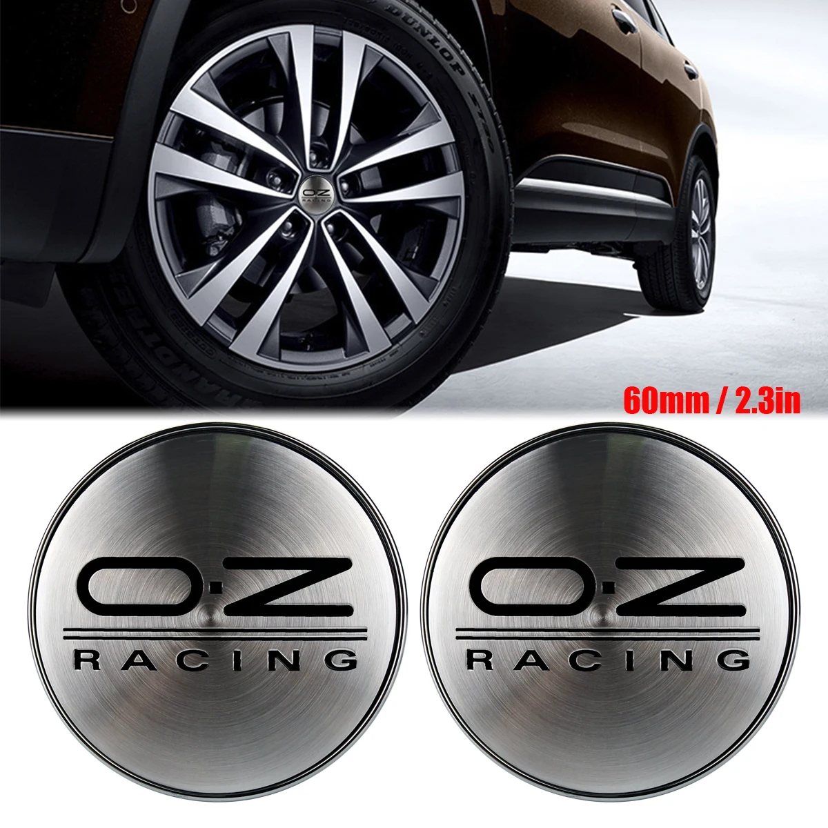 60mm OZ RACING Hub Cap Metal Rims Wheel Center Cap Sticker 4pcs/lot Silver OZ RACING Hub Center Cap Rims Cover