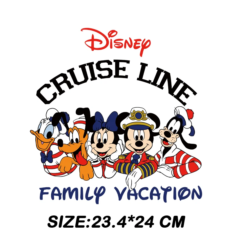 2024 Disney Cruise Mickey Mouse applicazioni di stiratura per toppe di abbigliamento modello di stampa fai da te adesivi per trasferimenti di calore