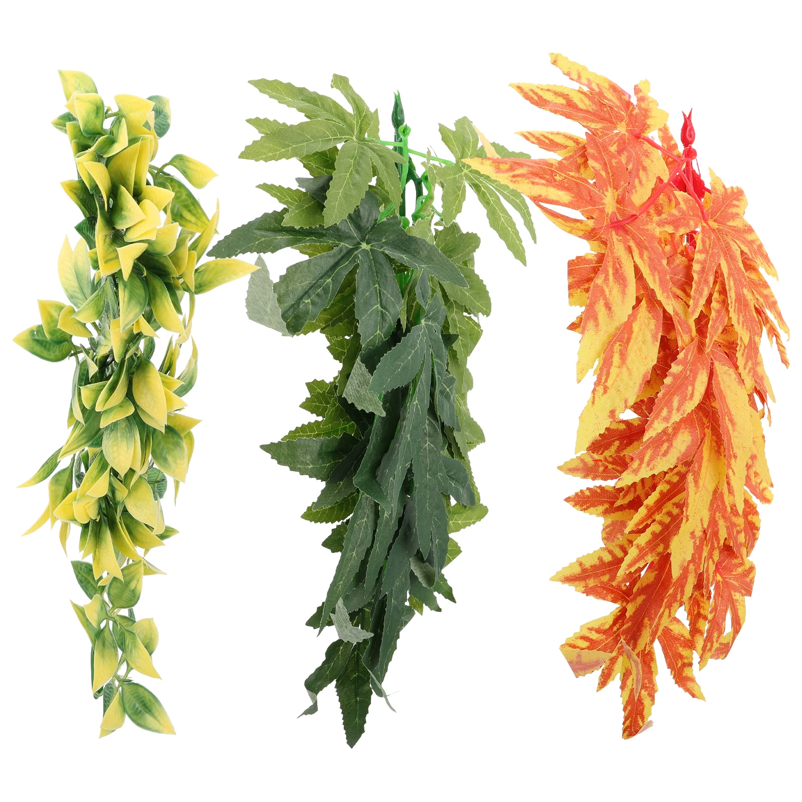 

3 Pcs Simulation Plant Vines Durable Natural Gecko Climbing Decor Aquarium Terrarium Pet Supply Habitat Tank Accessories