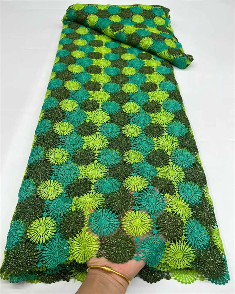 

Nigerian Guipure Cord Lace Fabric African High-Quality Embroidery for Elegant Women's Party Sewing And Asoebi