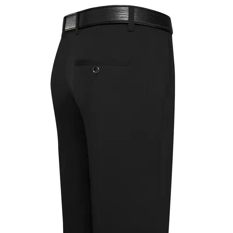 2022 New Men's Dress Pants Trousers Straight Leg Middle-aged Men Trousers Casual Loose Thin Pants for Male Straight High Wais