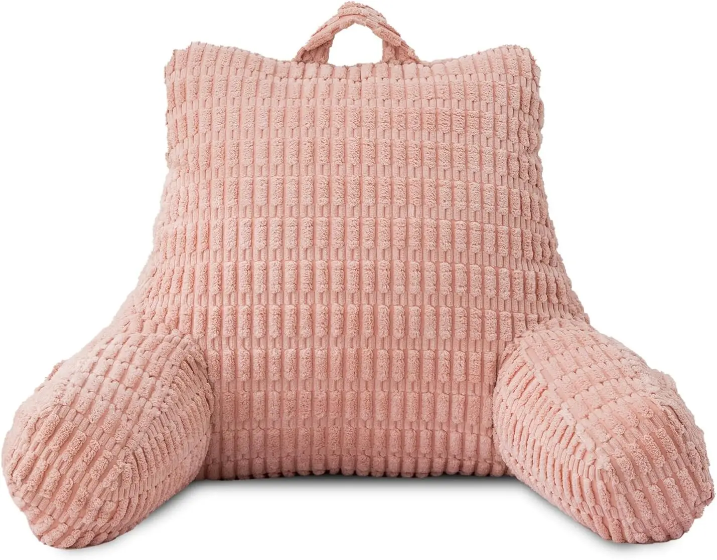 

Подушка для чтения для взрослых с подлокотниками и спинкой для сидения в кровати, работы за ноутбуком, отдыха, для женщин, подростков и детей, светло-розовая