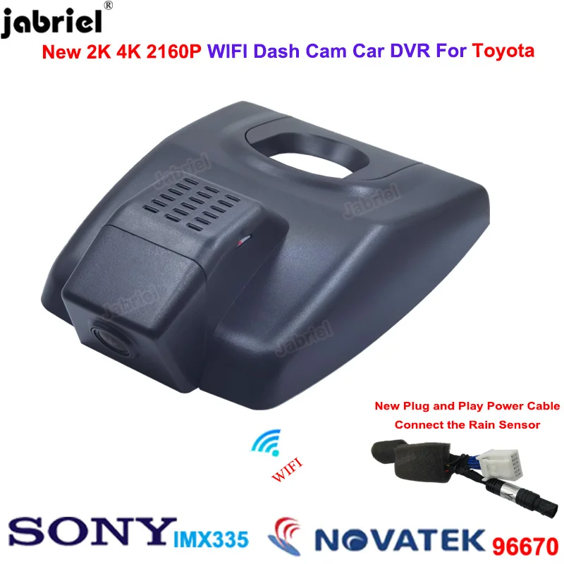 

For Toyota Sienna 2021 2022 2023 2024 2K 4K Wifi Dash Cam Video Recorder Front and Rear Camera 2160P Wifi Car DVR Plug and Play