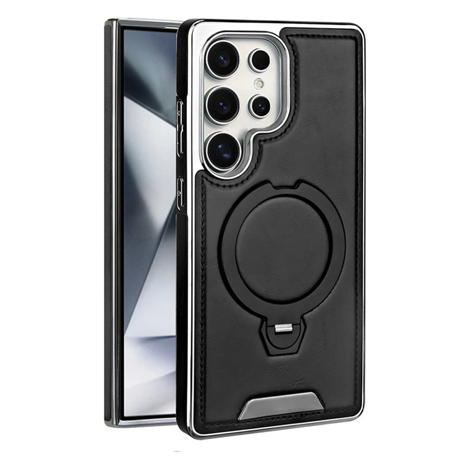 

360° Rotating Magnetic PU Leather Case for Samsung Galaxy S26 Ultra/S26 Plus/S26 Wireless Charging Compatible