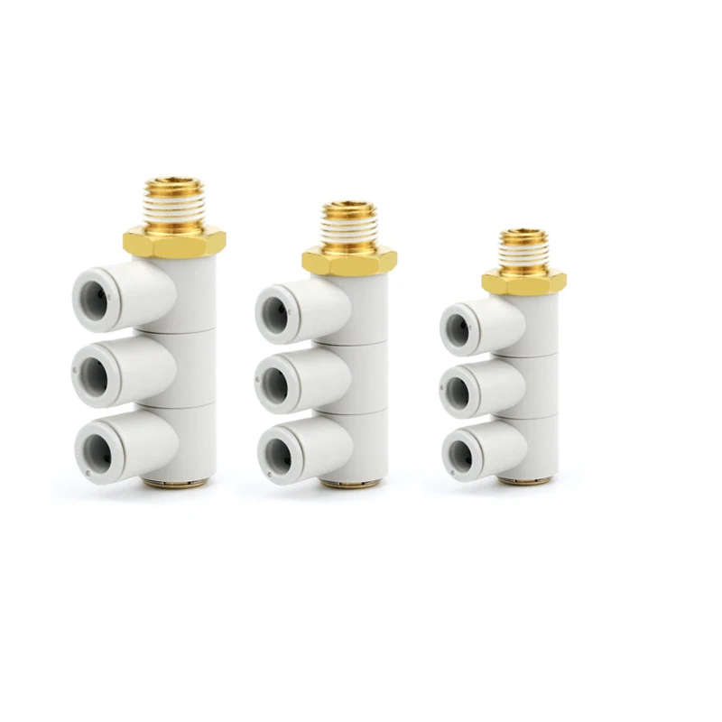 Пневматический разъем с одной головкой, 3 комплекта из четырех вентиляционных труб, быстроразъемный разъем KQ2VT04/KQ2VT06/KQ2VT08/KQ2VT10-01/02/03/04AS