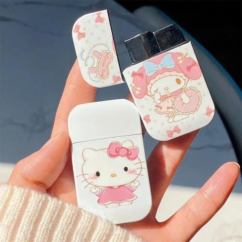 New cute cartoon helloKitty inflatable lighter wholesale windproof Kuromi Melody female boyfriend gift anime