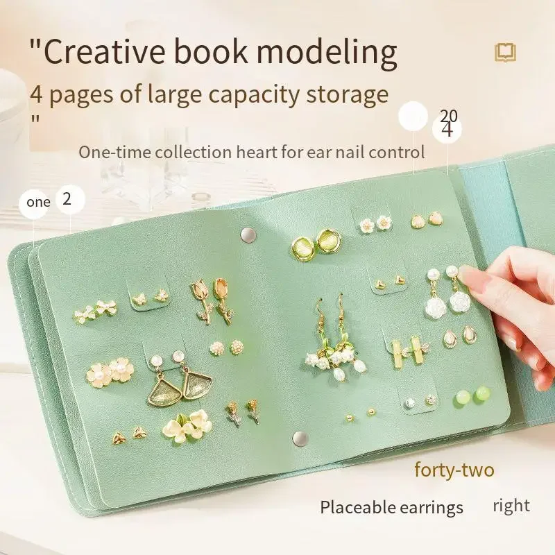 Ins Earring Box, Creative Jewelry Earring Storage Book, Portable Jewelry Bag Earring Box Large Capacity