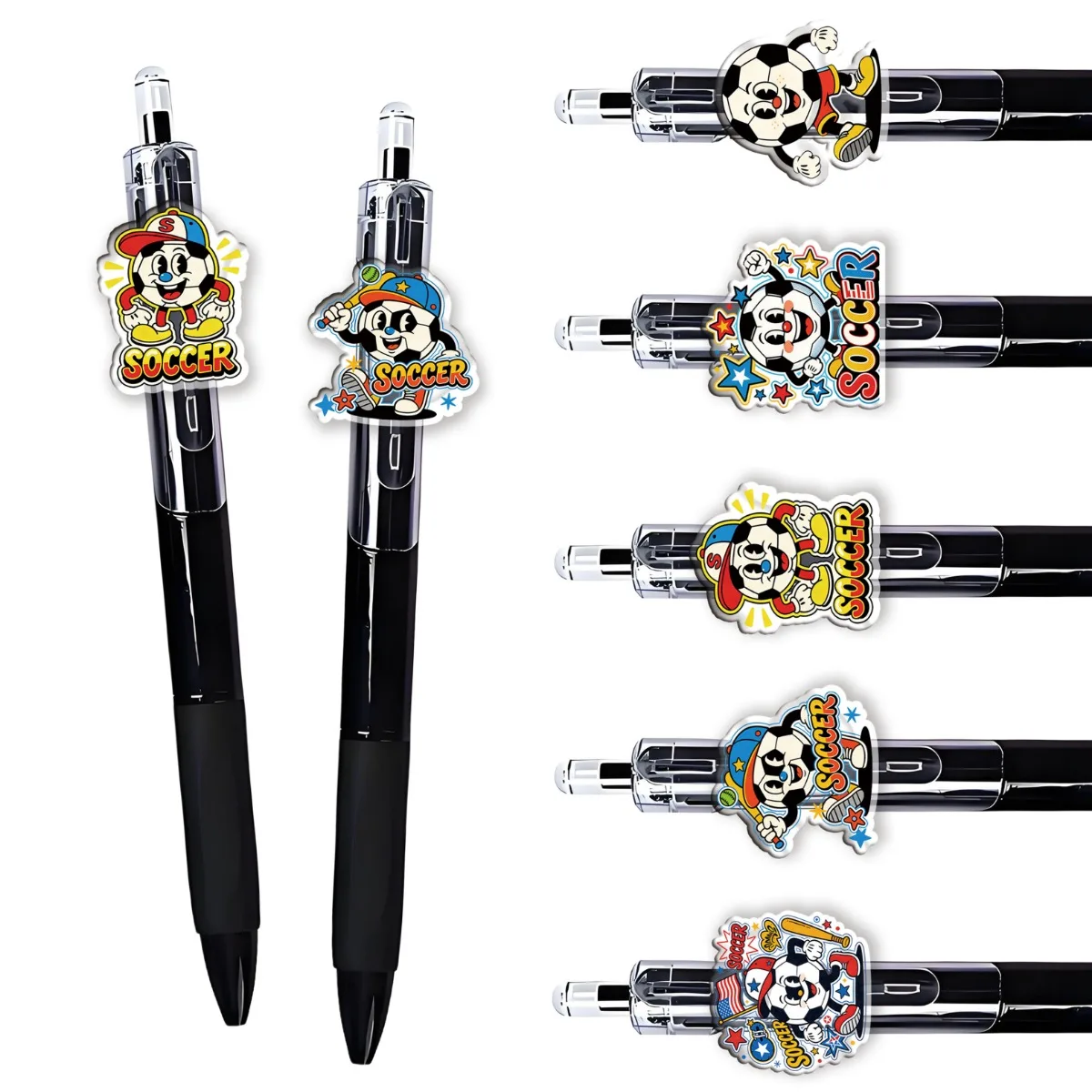 

Набор из 5/10 шариковых ручек с футбольной тематикой, круглые, для студентов, канцелярские принадлежности для офиса, белые ручки