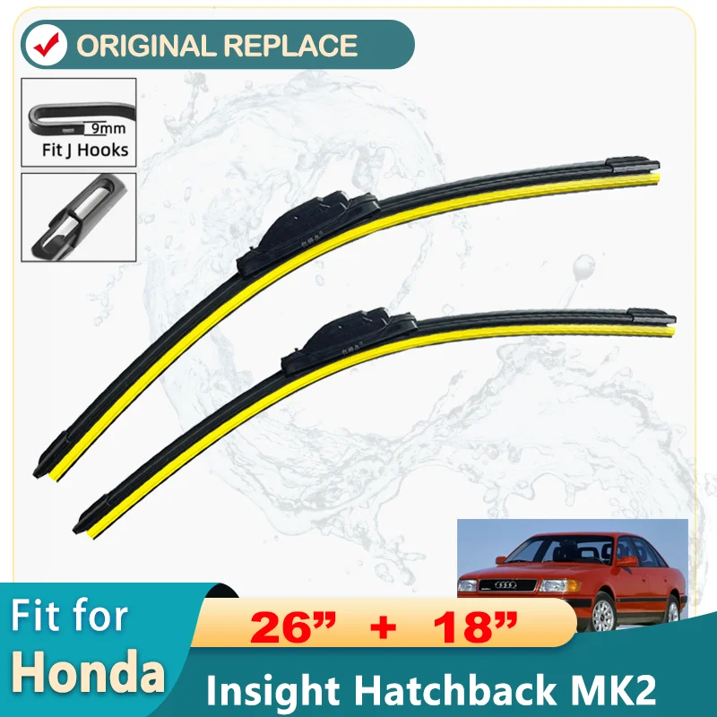 

For Honda Insight Hatchback MK2 2009-2011 Front Wiper Blades Brushes Car Accessories J Hook 2009 2010 2011