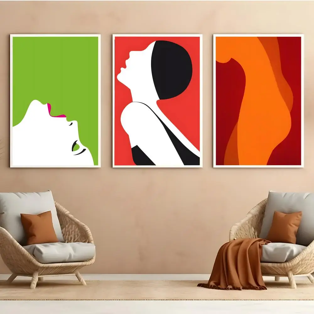 Abstract Line Geometry Curve Girl Poster Durable HD PVC Wall Art - Waterproof Soundproof For Home Office Bar