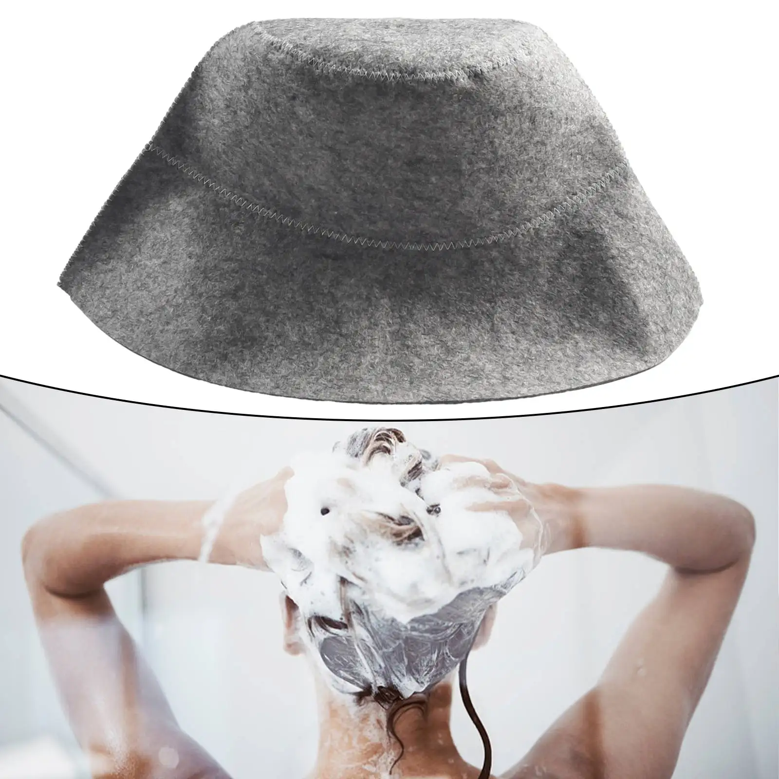 Style Felt Sauna Hat Anti Heat Russian Cap For Bath House Head Protection Drop Gray White Thick Absorbent Shower Cap New