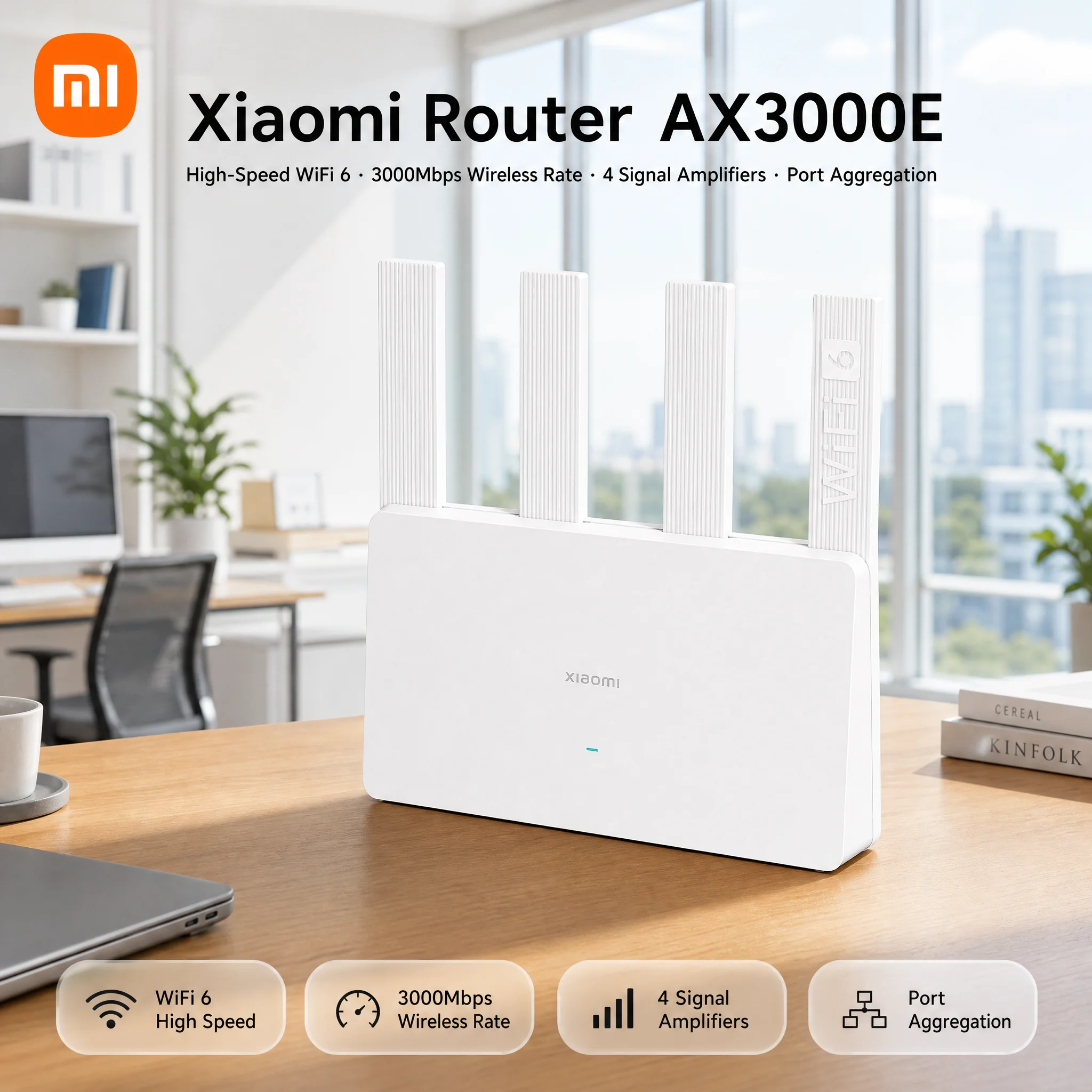 router-xiaomi-ax3000e-router-inalambrico-wifi6-3000mbps-4-amplificadores-de-senal-independientes-agregacion-de-puertos-de-red-router-wifi-inteligente