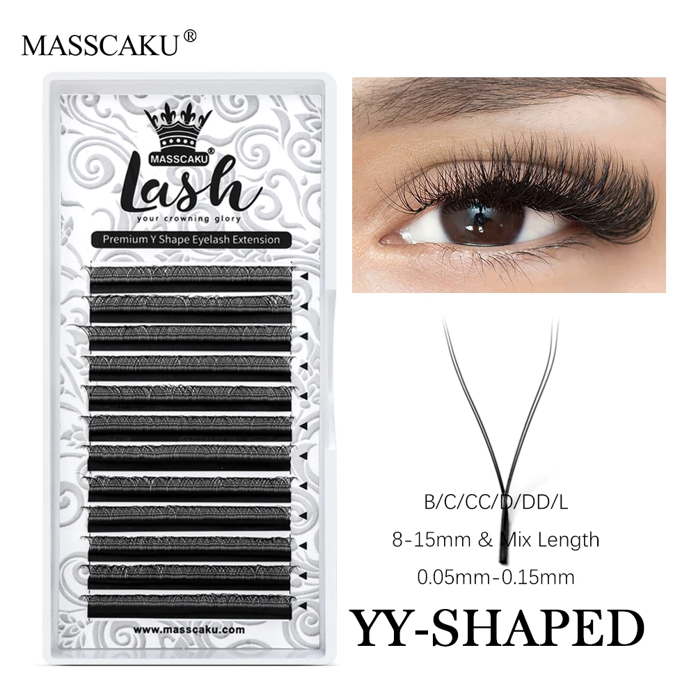 

Wholesale Customization YY W Shape Mesh Cilios Hand-woven 0.07mm C D Curl Lash Double/Triple Split Tips YY Eyelashes Extensions