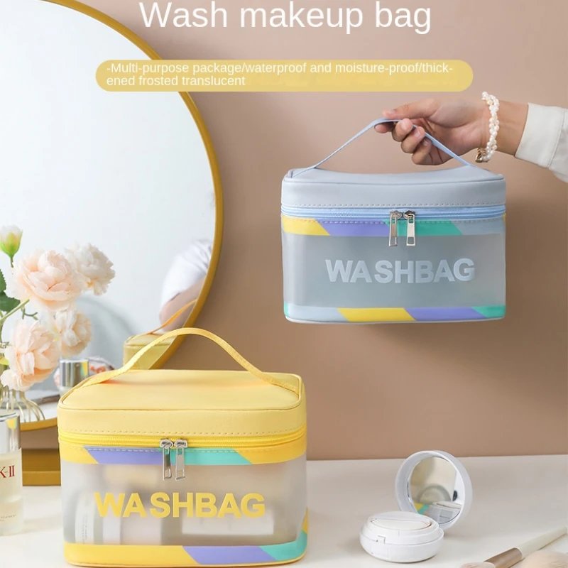 Frosted Makeup Bag Large Capacity Waterproof Wash Bag Cosmetic Storage Bag Portable Portable Portable Makeup Bag Travel Bag