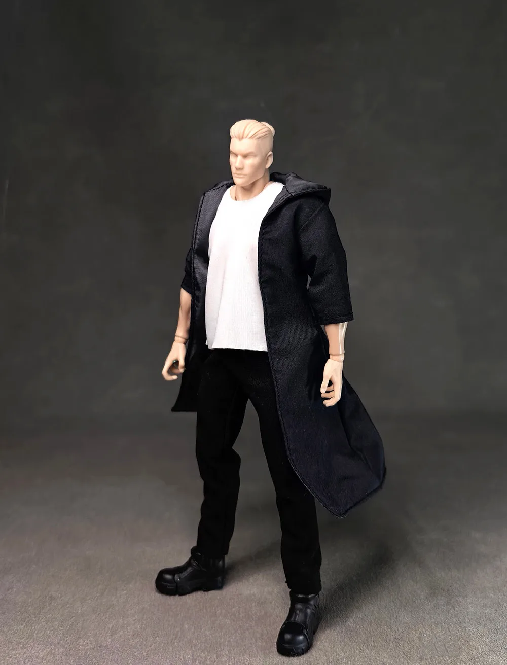 1/12 Solo Leveling Sung Jin-Woo Kostum Setelan Penahan Angin T-shirt Celana Aksesoris untuk 6 "Vtoys Romankey Action Figure Tubuh