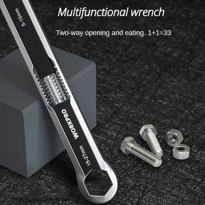 Chave Inglesa de Tamanho Ajustável Ferramentas Multifuncionais de Reparação Automática Móveis Flor de Ameixa Cabeça Dupla 27 mm