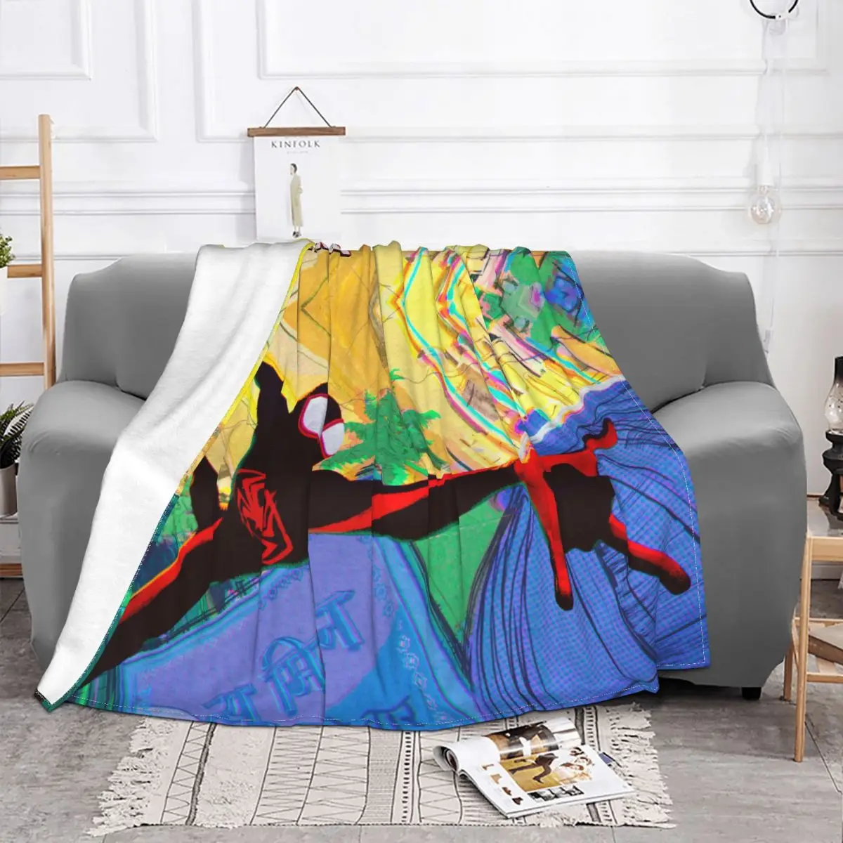 Marvel Spider Man Blanket Flannel All Season Logo Breathable Thin Throw Blankets For Car Couch Plush Thin Quilt