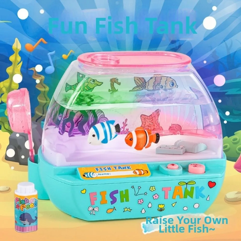 

Creative Artificial Aquarium Toy Cartoon Lovely Mini Simulation Fish Tank Funny with Music and Light Fish Tank Decoration