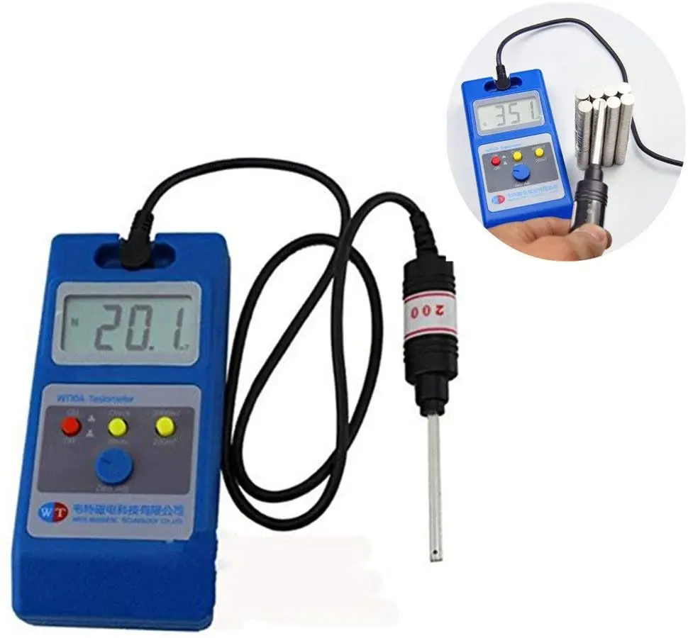 Tesla Meter Gaussian Meter With Probe WT10A Fluxmeter Surface Magnetic Field Tester Gaussian Meter