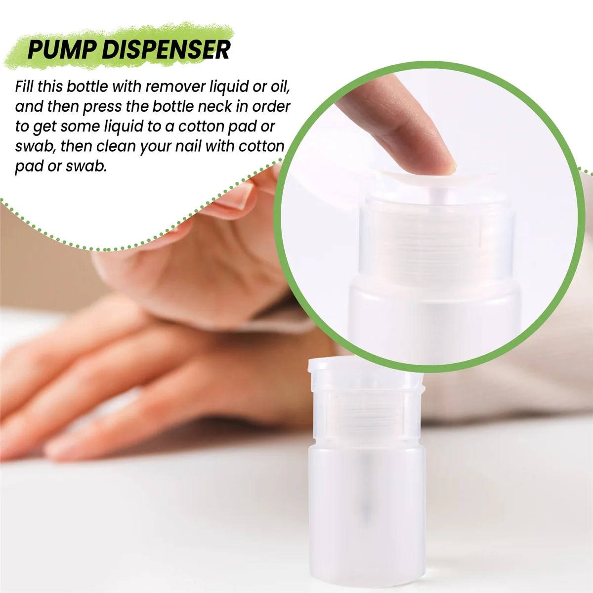 Removedor De Garrafa De Plástico Bomba Dispenser, Nail Art, Maquiagem Polonês, 70ml