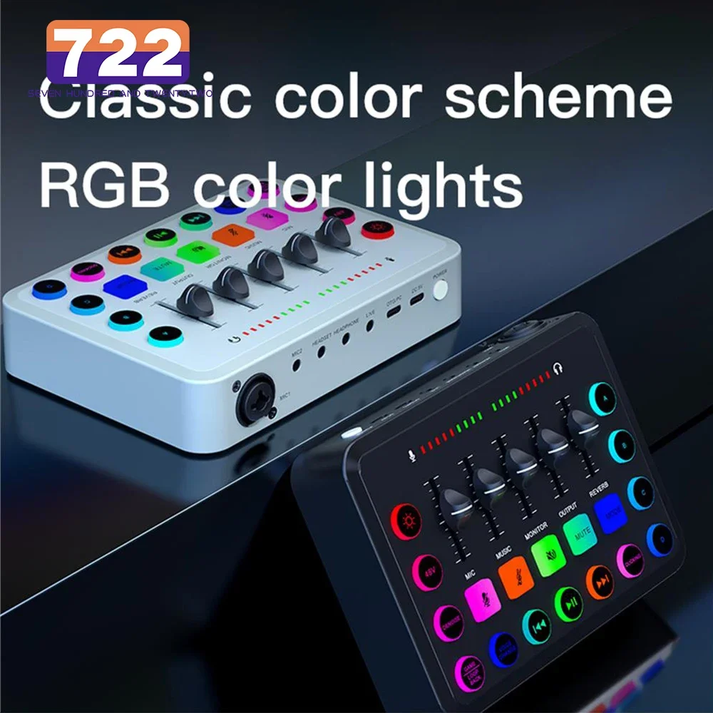 

* F11 Live Sound Card Streaming 5-Channel Mixer Sound Card 48V PhantomPower Audio Mixer Professional Studio for Live Streaming