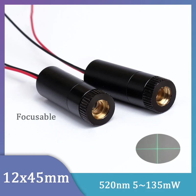 PMMA Lens D12X45mm Odaklanabilir 520nm Yeşil Çapraz Çizgi 5 mw 10 mw 20 mw 30 mw 50 mw 80 mw 135 mw Ahşap Lazer Gravür Makinesi için Kullanın