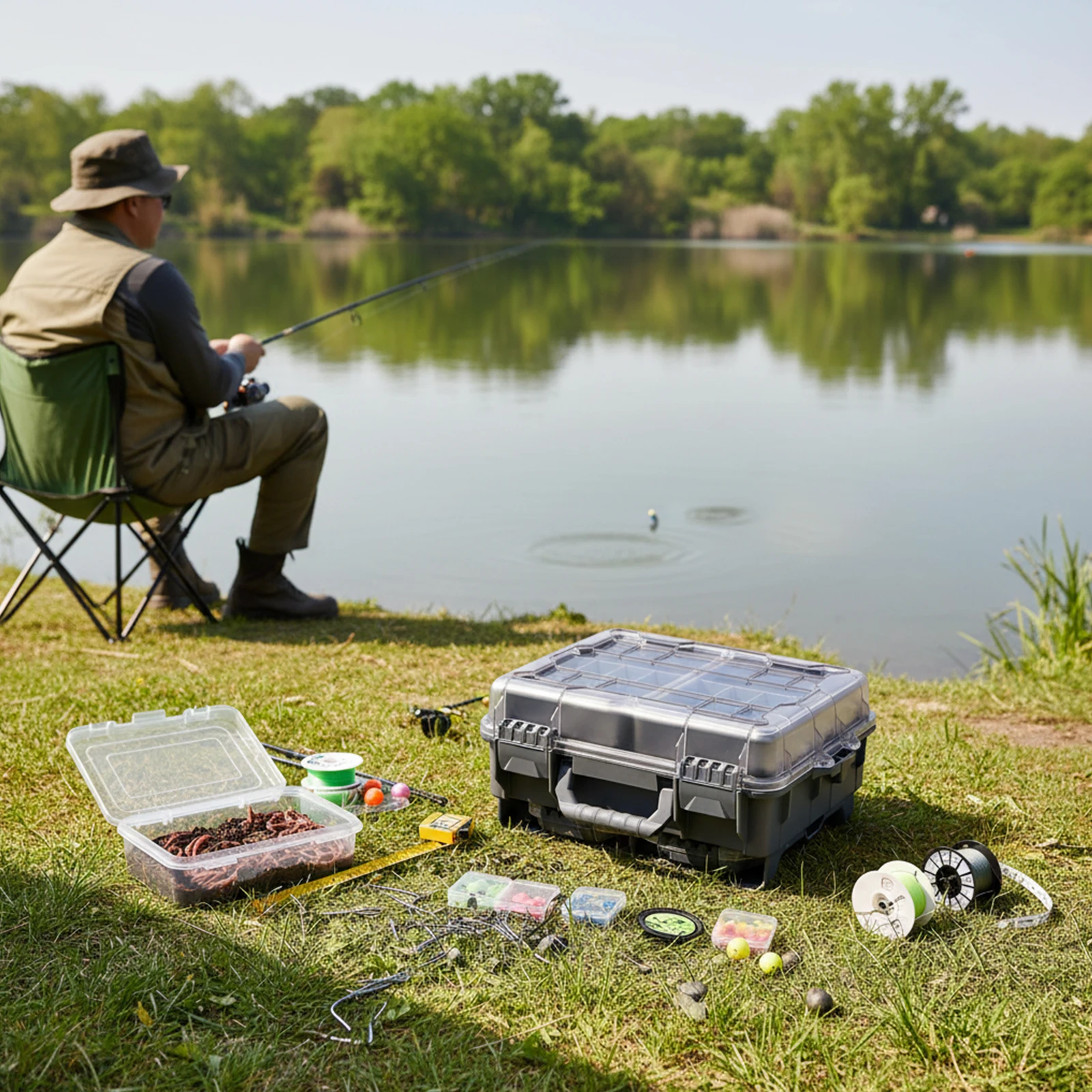 

Universal Fishing Tackle Box Removal Inside Design for Fishing Gifts (Gray)