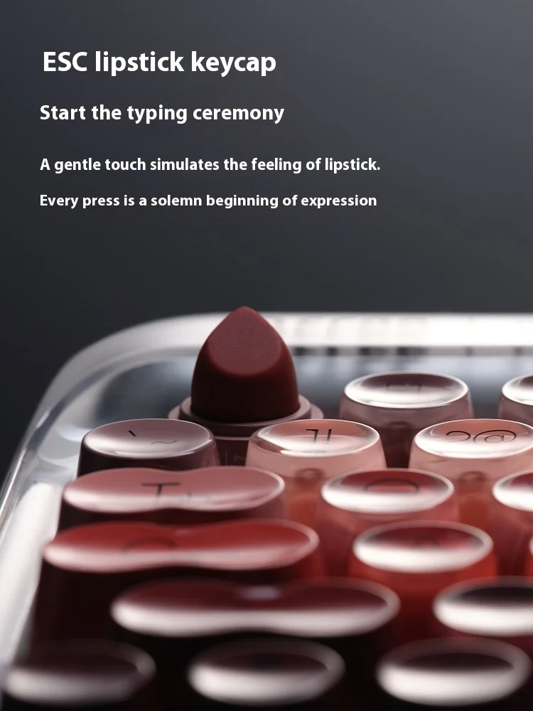 Lofree أحمر الشفاه أنبوب فضي لوحة المفاتيح الميكانيكية سماعة لاسلكية تعمل بالبلوتوث وضع ثلاثي التوصيل الساخن باد مكتب 84 مفاتيح لوحة المفاتيح