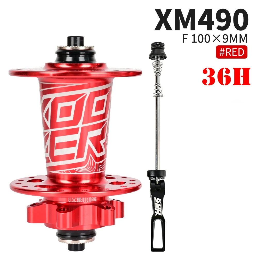 KOOZER XM490 Front Hub MTB Hubs QR 100x9MM Thru 100x15MM Cube NBK 2 Bearing Bicycle Bushings 28/32/36H For SHIMANO HG 8-11 Speed