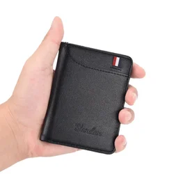 New Super Slim Wallet Soft High Quality PU leather Mini Credit Card Purse Card Holder for Men Thin Small Short Skin Wallets
