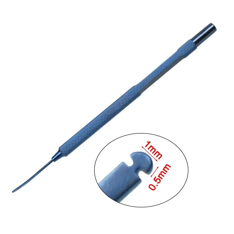 

GREATLH Ophthalmic Surgical Hook Koch Nucleus Spatula Hook with Notches Titanium Alloy Ophthalmic Surgery Instrument