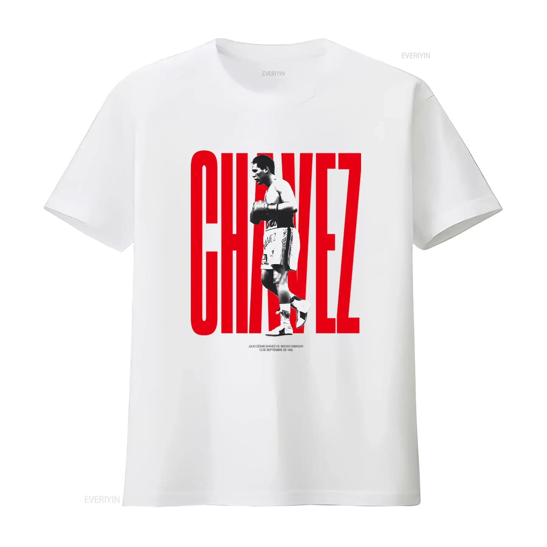 Camiseta Vintage Lendas do Boxe Julio Cesar Chavez 1992 Fight Vs Camacho - Roupa Streetwear Lavada Vintage, Macia e de Grife