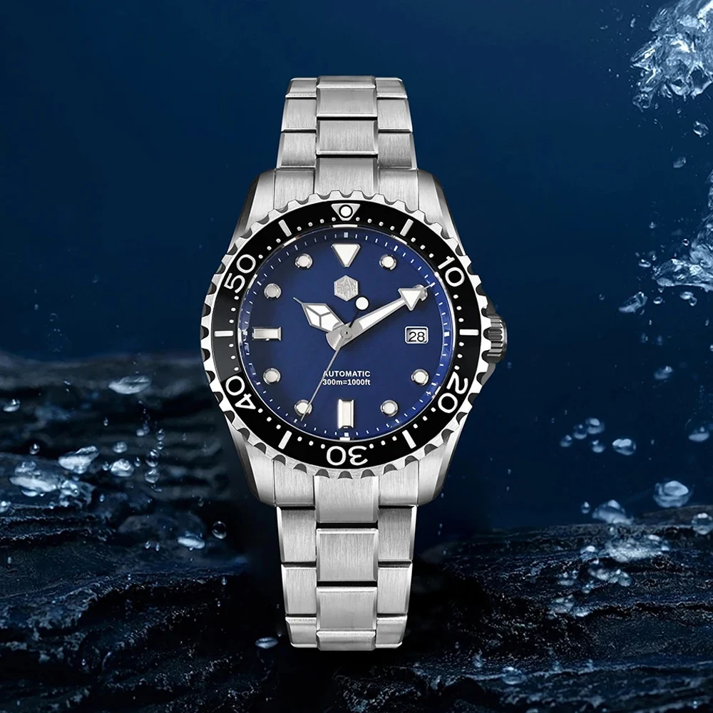 San Martin SN0009 40mm Men Watch Luxury Classic YN55 Automatic Mechanical Diving Watches Sapphire Luminous Waterproof 200m