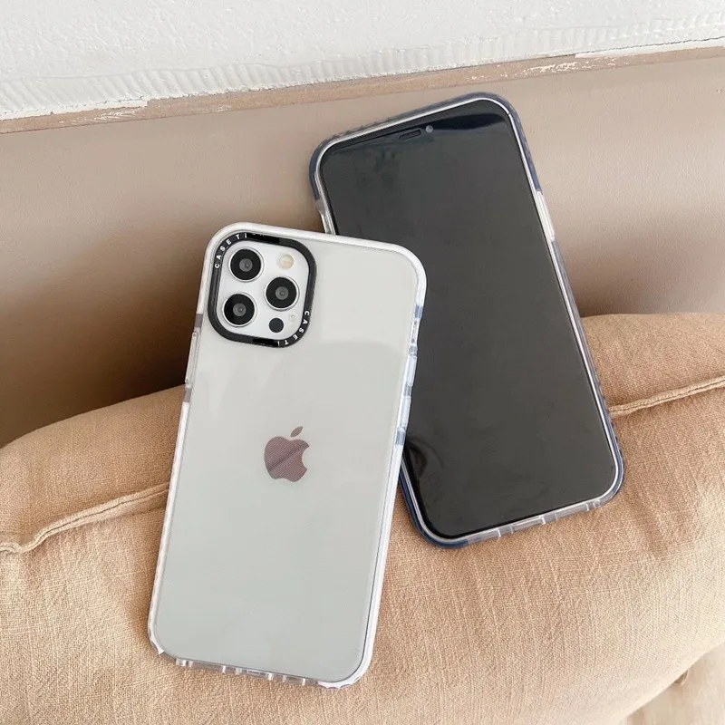 Luxury clear anti-fall case for iphone 11 13 12 14 15 16 Pro MAX 15 16 PLUS X XS XR Simple Couple hard bumper cover fundas hood