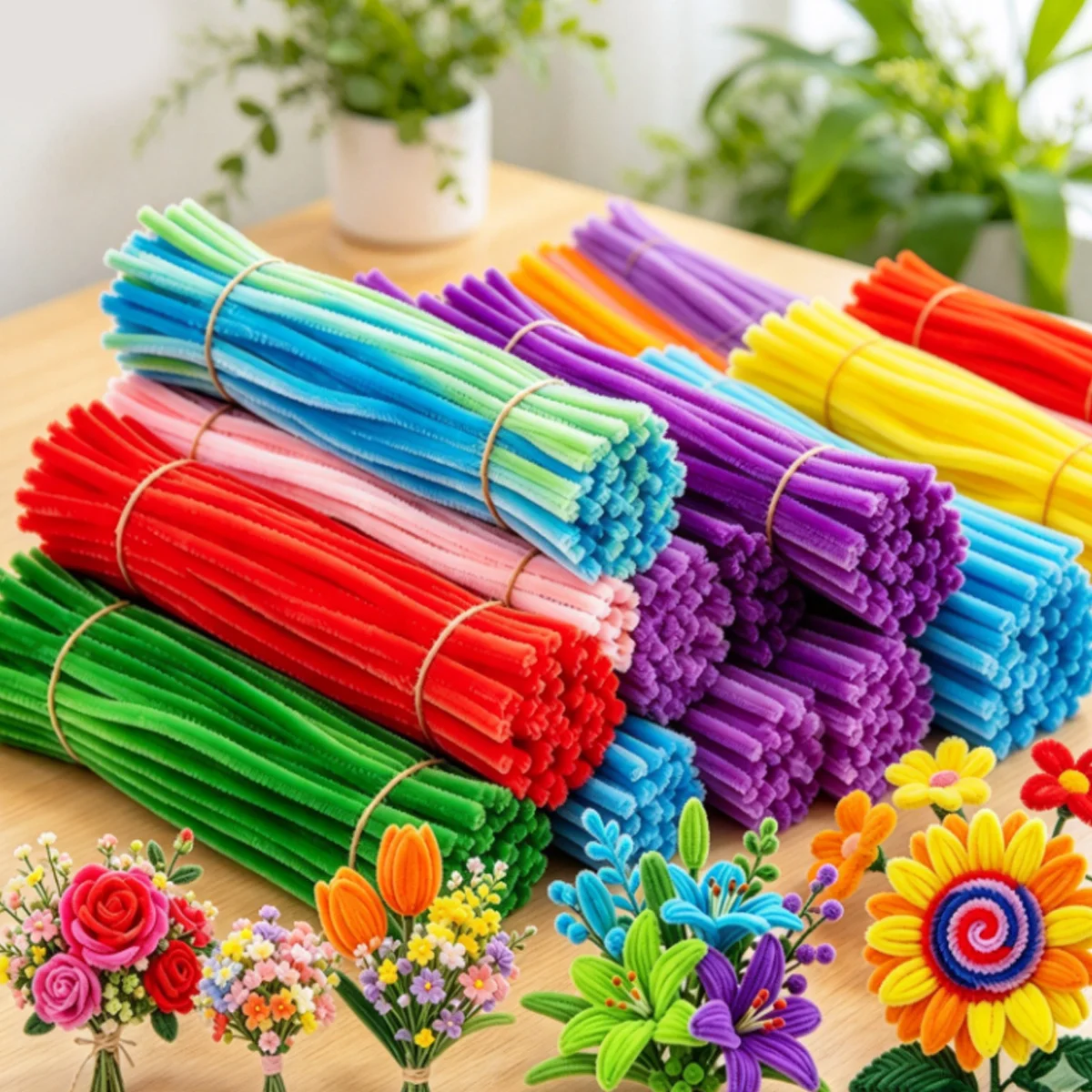265/358pcs Bendable Chenille Stems Pipe Cleaners 11.8 Inch Fuzzy Craft Wire Sticks for DIY Art & Holiday Gift Making ZSY