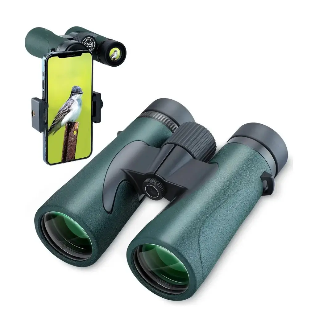 10X42 Professional HD Binoculars for Adults with Phone Adapter, High Power Binoculars with BaK4 prisms, Super Bright Lightweight