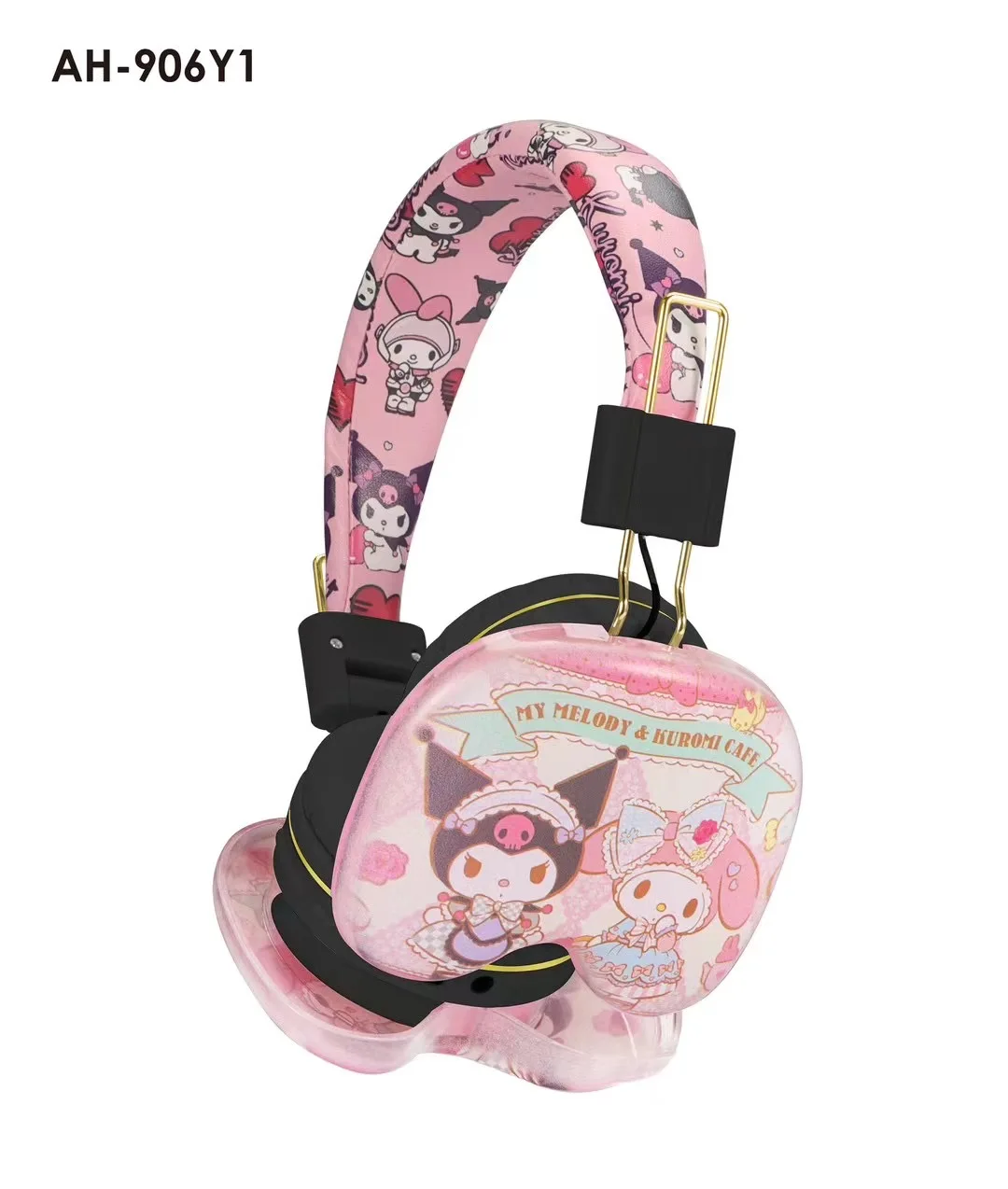 Cartoon MINISO Wireless Headphones AH-906Y1 Kuromi My Melody Wireless Earbuds HIFI Sound Headsets With Mic For Girls Gift