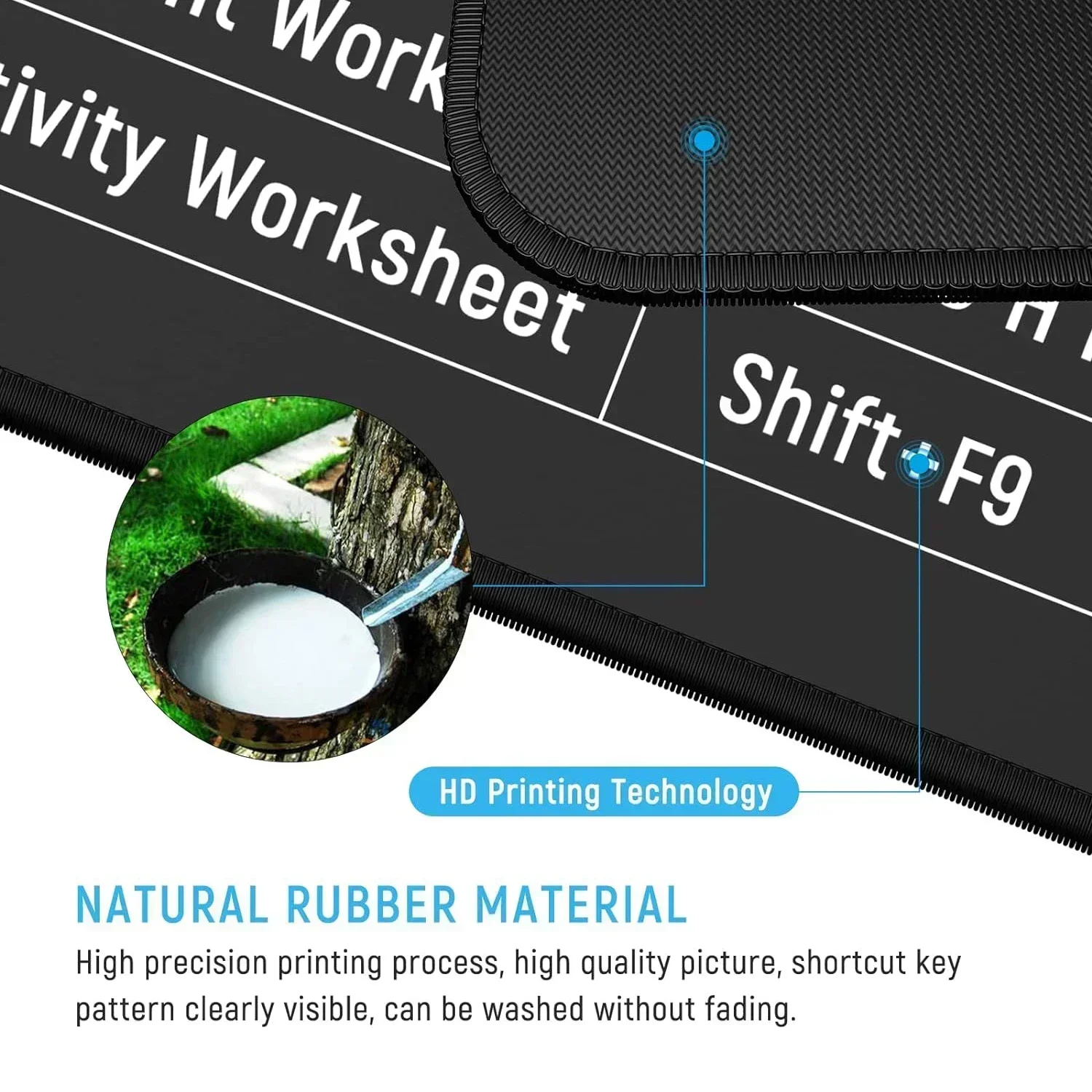 Alfombrillas De Ratón Y Teclado Asequibles Alfombrilla De Escritorio Grande Con Teclas De Acceso Directo Alfombrilla De Oficina